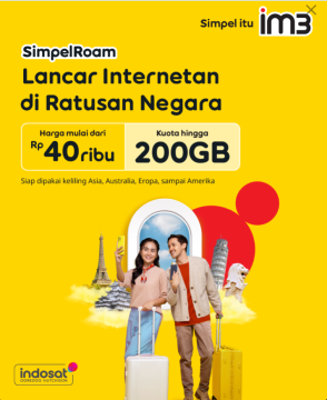 Promo paket roaming Indosat.